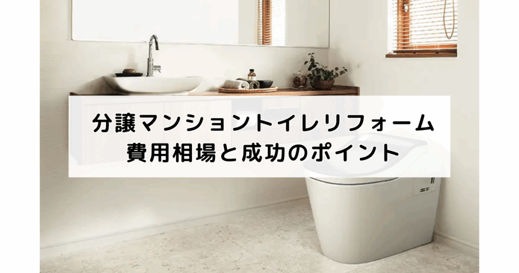 分譲マンショントイレリフォーム費用相場と成功のポイ...