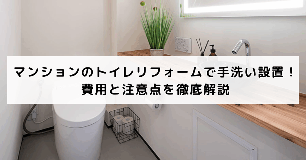 マンションのトイレリフォームで手洗い設置!費用と注...