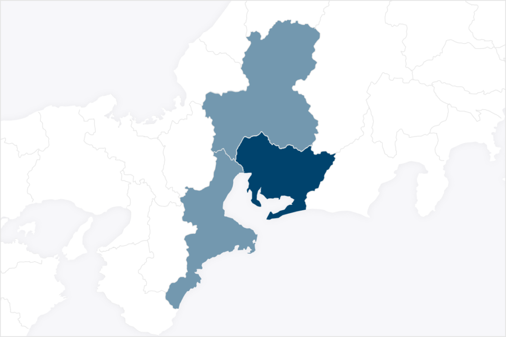 愛知（名古屋）・岐阜・三重の東海エリアに対応